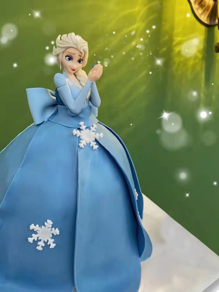 动画片冰雪奇缘艾莎公主女王q版装饰儿童动漫生日当奥雪花插件