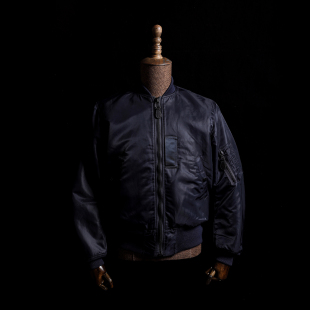 GIZEMO 复古深蓝色经典短款B15C MOD飞行服 羊毛内里保暖咔叽夹克