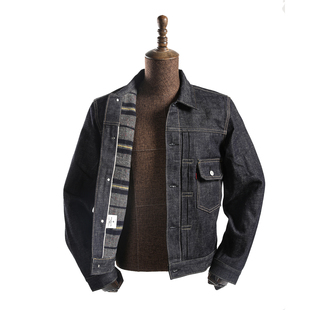 GIZEMO 50年代经典TYPE2代羊毛内衬单宁夹克516 冈山面料牛仔外套