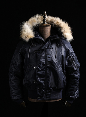 GIZEMO 复刻50年代空军飞行夹克N2A 阿美咔叽复古防寒短款N-2A