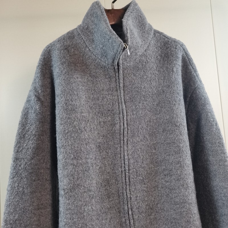 时尚百搭立领拉链羊绒外套女