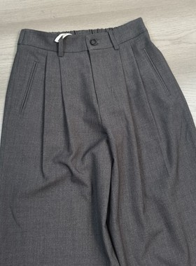 秋冬新款澳毛老爹裤原货高腰显瘦精纺羊毛裤女垂感简约百搭直筒裤