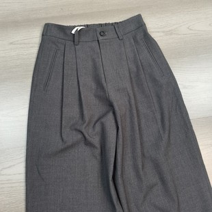 女垂感简约百搭直筒裤 原货高腰显瘦精纺羊毛裤 澳毛老爹裤 秋冬新款