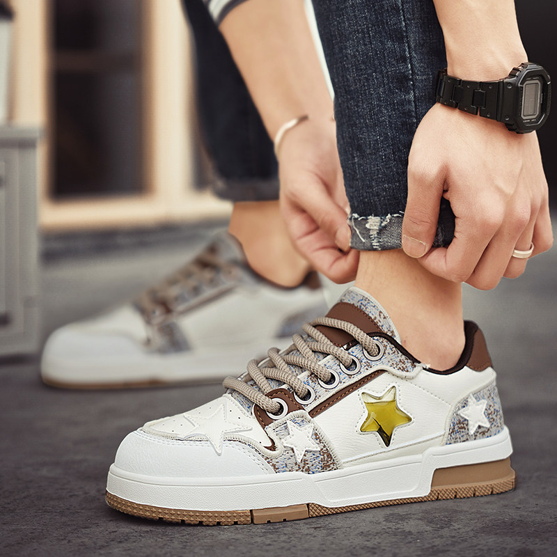 鳄鱼男鞋秋冬款2024新款百搭潮流鞋子小众爆款面包鞋男士休闲板鞋