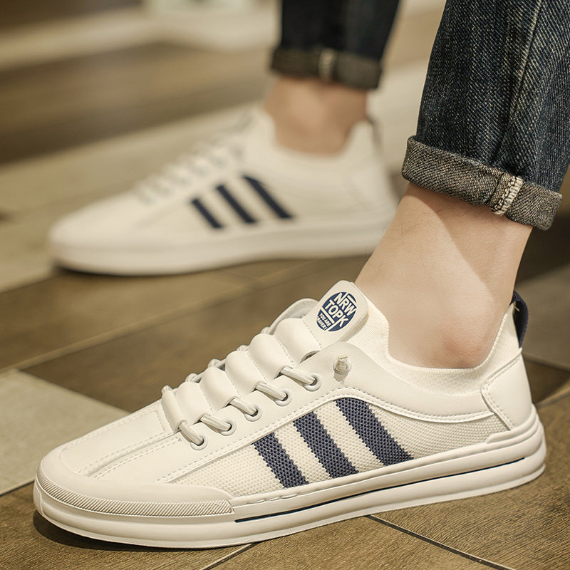 鳄鱼板鞋男款秋冬款2024新款透气网布鞋子休闲男鞋百搭男士小白鞋