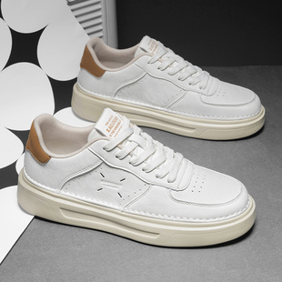 鳄鱼男鞋板鞋冬季2024新款百搭鞋子高级感潮鞋透气男士休闲小白鞋