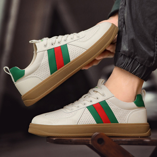 鳄鱼男鞋小白鞋2024新款秋冬透气鞋子高级感潮鞋百搭休闲男士板鞋