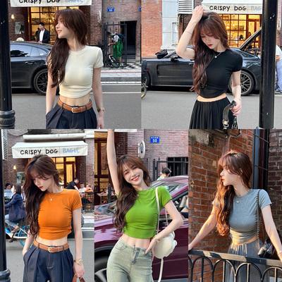 卡卡纯欲收褶T恤女《美式辣妹》