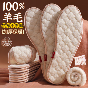 羊毛鞋垫子女款软底舒适保暖棉鞋垫冬季加绒加厚男款毛毡毛绒防寒