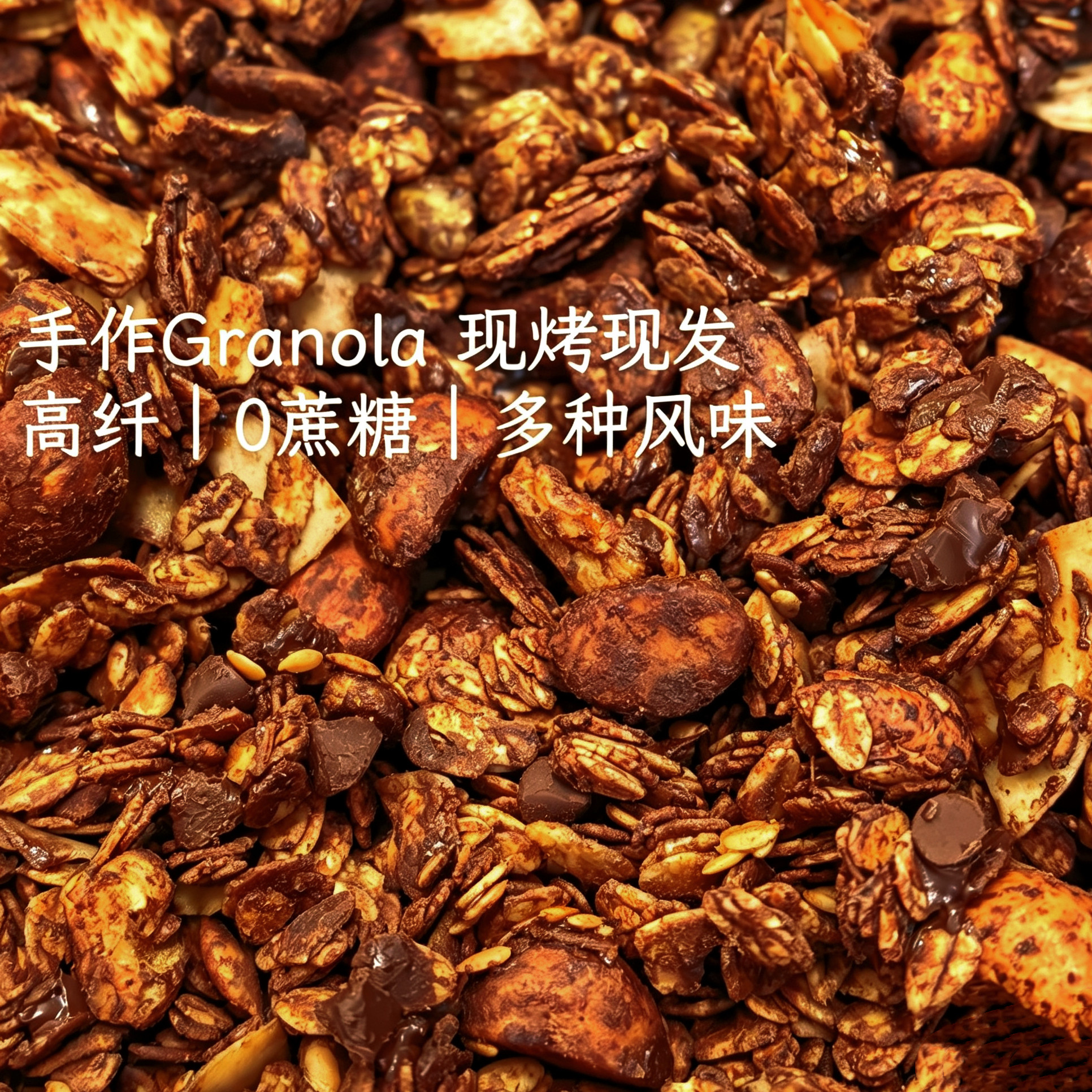 粟小姐|烘焙燕麦片Granola 无蔗糖手工现烤 可可巧克力/椰香抹茶