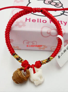 桃核桃蓝猪惊骨桃木手链婴儿