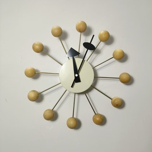 北欧设计木球糖果挂钟nelson clock客厅简约创意尼尔森时钟 Ball
