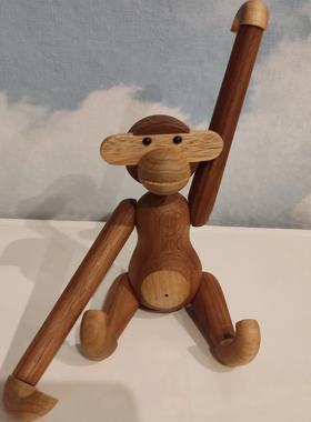 设计师木偶丹麦小猴书房摆件