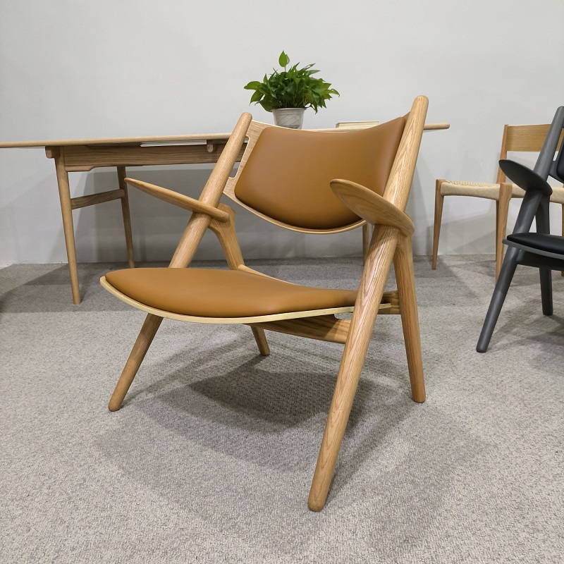 实木橡木北欧丹麦休闲椅沙发椅