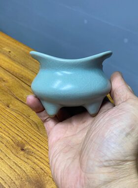 汝瓷窑中式宣德炉桥耳炉香炉具器