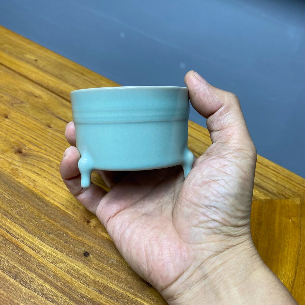汝瓷汝窑仿古釉三足尊打香篆香器