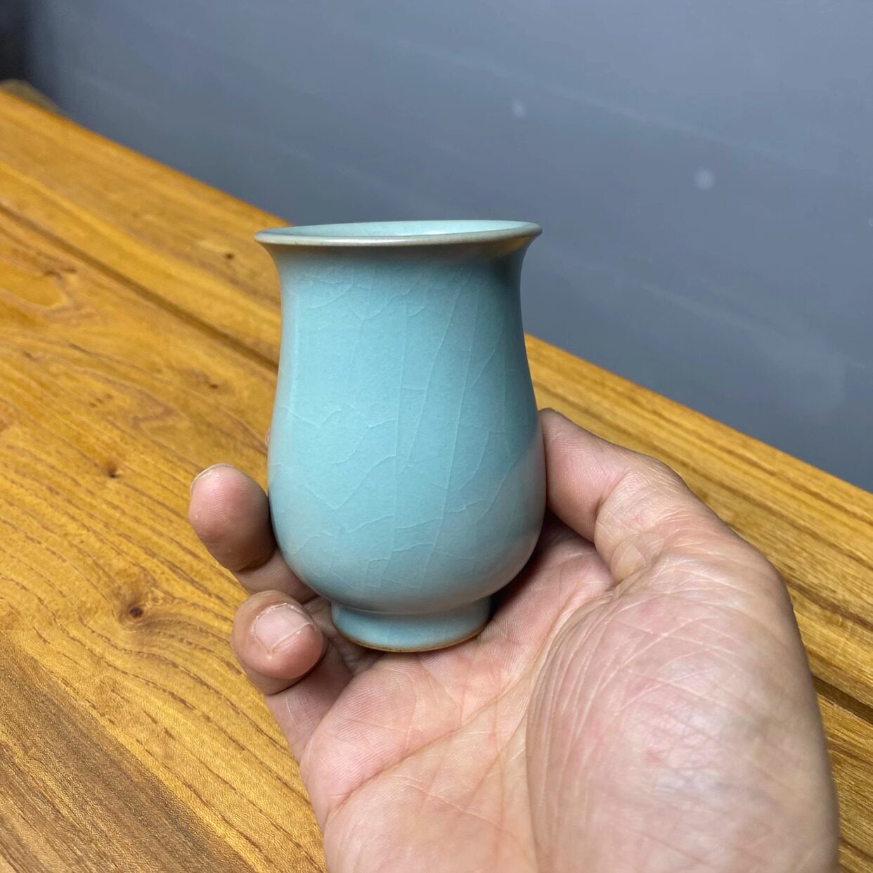 汝瓷仿古闻香玉兰杯主人个人茶杯