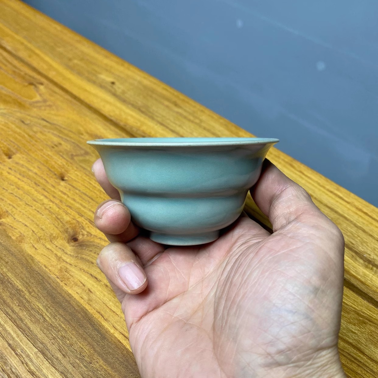 汝州仿古张公巷釉支钉满釉葫芦杯