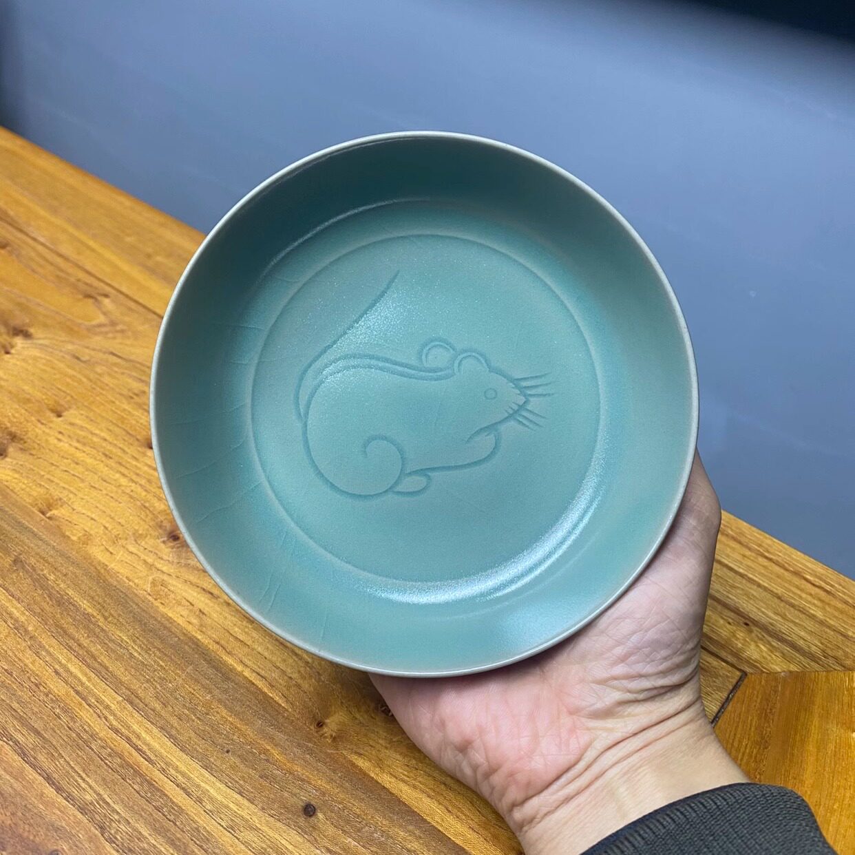 仿古汝瓷汝窑张公巷鼠纹圆洗碟小品紫砂壶壶承干泡台茶盘陶瓷茶承