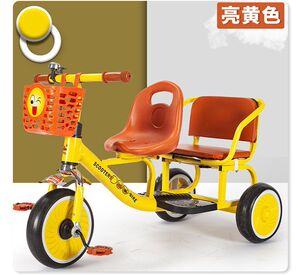 双人儿童三轮车双胞胎宝宝推车婴幼儿男女1-3-6岁小孩双座脚踏车