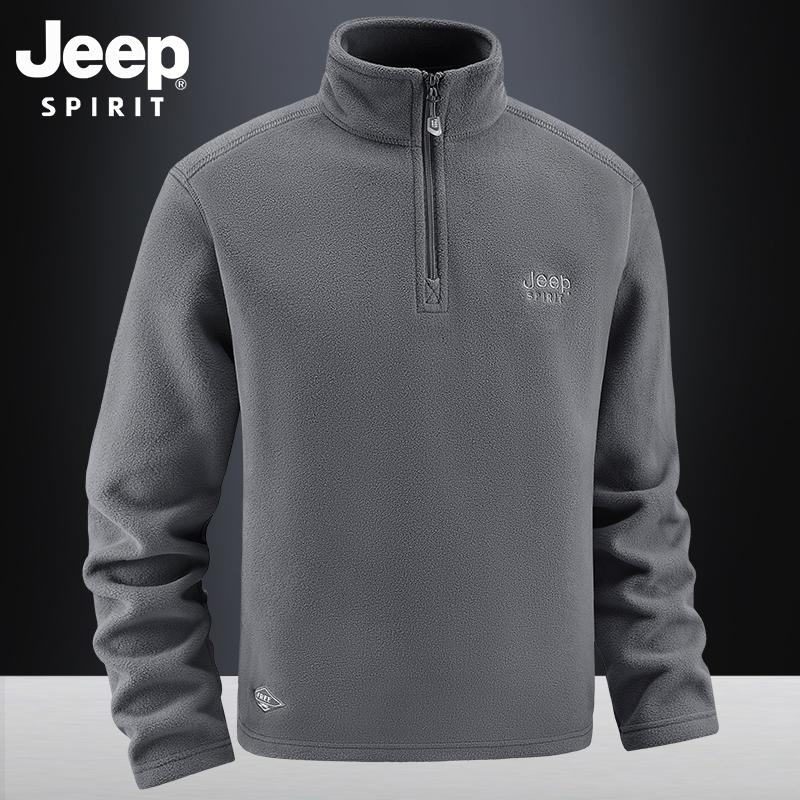 秋季新款保暖半拉链摇粒绒上衣