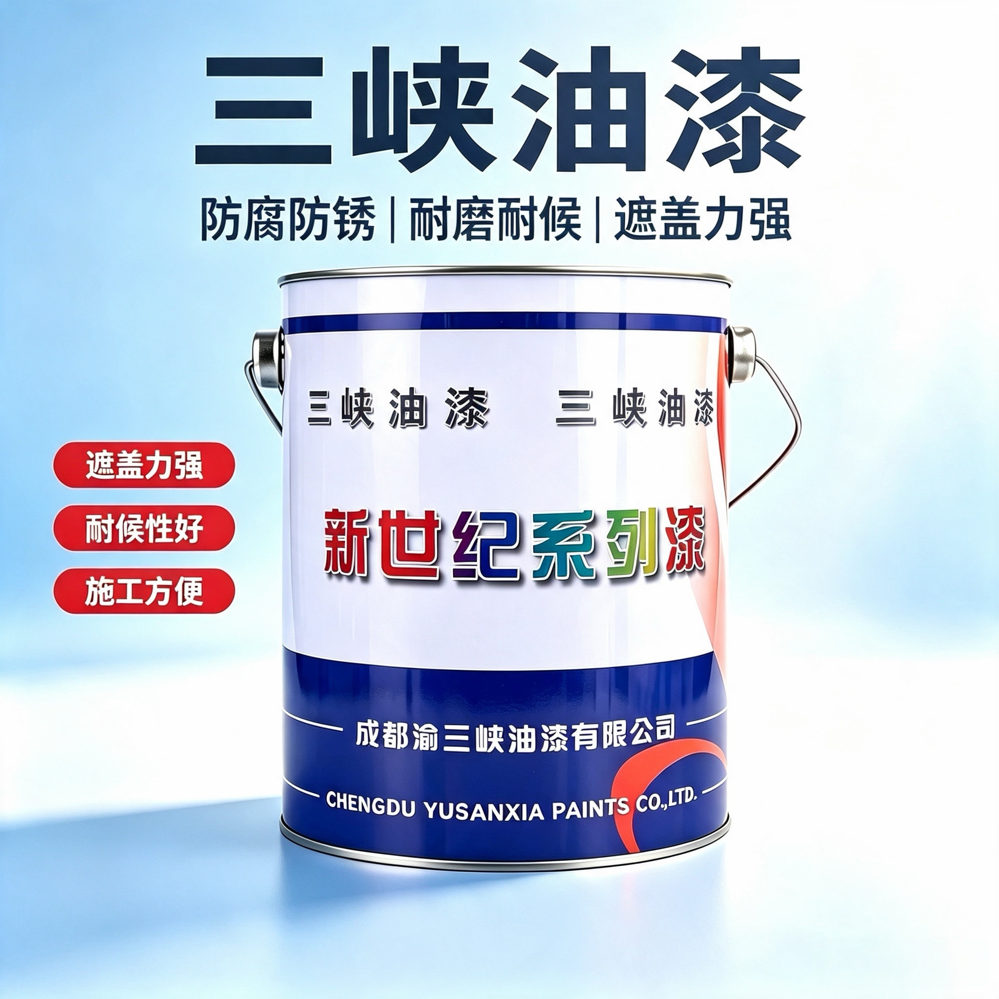 三峡油漆金属防锈漆3kg彩钢瓦翻新铁门栏杆防锈防腐调和漆木器漆