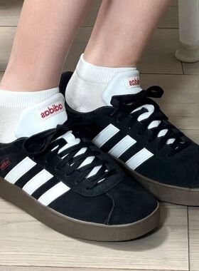 Adidas阿迪达斯VL COURT CLASSIC男女同款低帮耐磨休闲板鞋JS3004