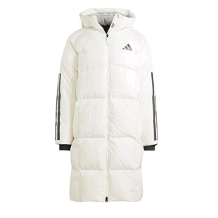 Adidas阿迪达斯LONG DOWN JKT男女情侣连帽保暖休闲羽绒服JG3838