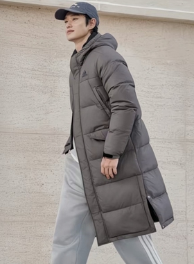 阿迪达斯男女冬季保暖防风防寒运动长款羽绒加厚外套KF6746