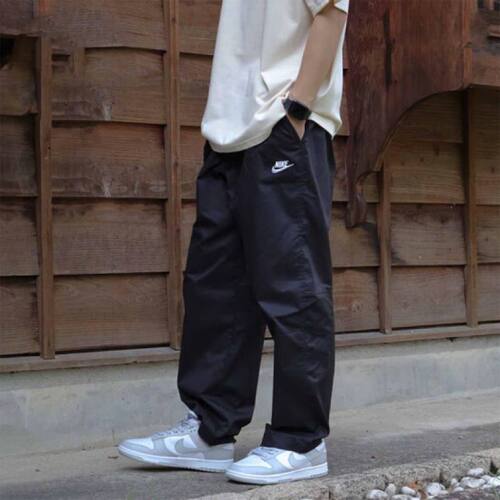 Nike耐克男子新款运动休闲logo刺绣梭织直筒长裤DX3337-010