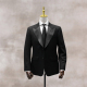 礼服定制 新郎羊毛西装 商务绅士风黑色戗驳领两粒扣修身 西服男正装