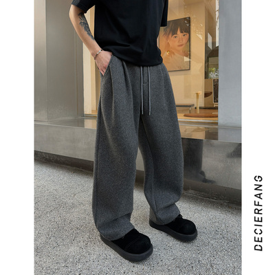 2025冬季新款男款加绒休闲裤卫裤宽松保暖立体显瘦长裤加厚裤子