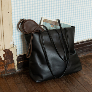 猴子家 “乌托邦” 里外全羊皮托特包 极简row风大容量通勤购物袋