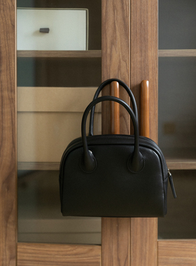 猴子家 升级版自然摔牛皮馒头包复古保龄球手提包单肩斜挎真皮包