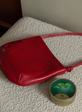 猴子家 复古植鞣牛皮墩墩包 vintage风信封包简约单肩斜挎女包