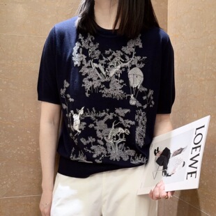 重工洋气绢丝针织衫女欧洲站2026春夏新款时髦女装设计感短袖T恤