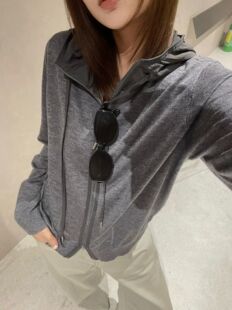 设计感连帽绵羊毛针织开衫女欧洲站2026秋款女装欧货休闲短外套潮