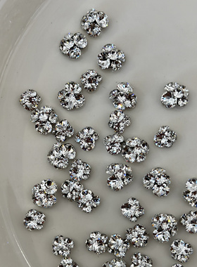 「「AiMTnails马姑娘家施华洛成品钻球白色饰品金属底托爆闪钻」