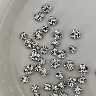 「「AiMTnails马姑娘家施华洛成品钻球白色饰品金属底托爆闪钻」