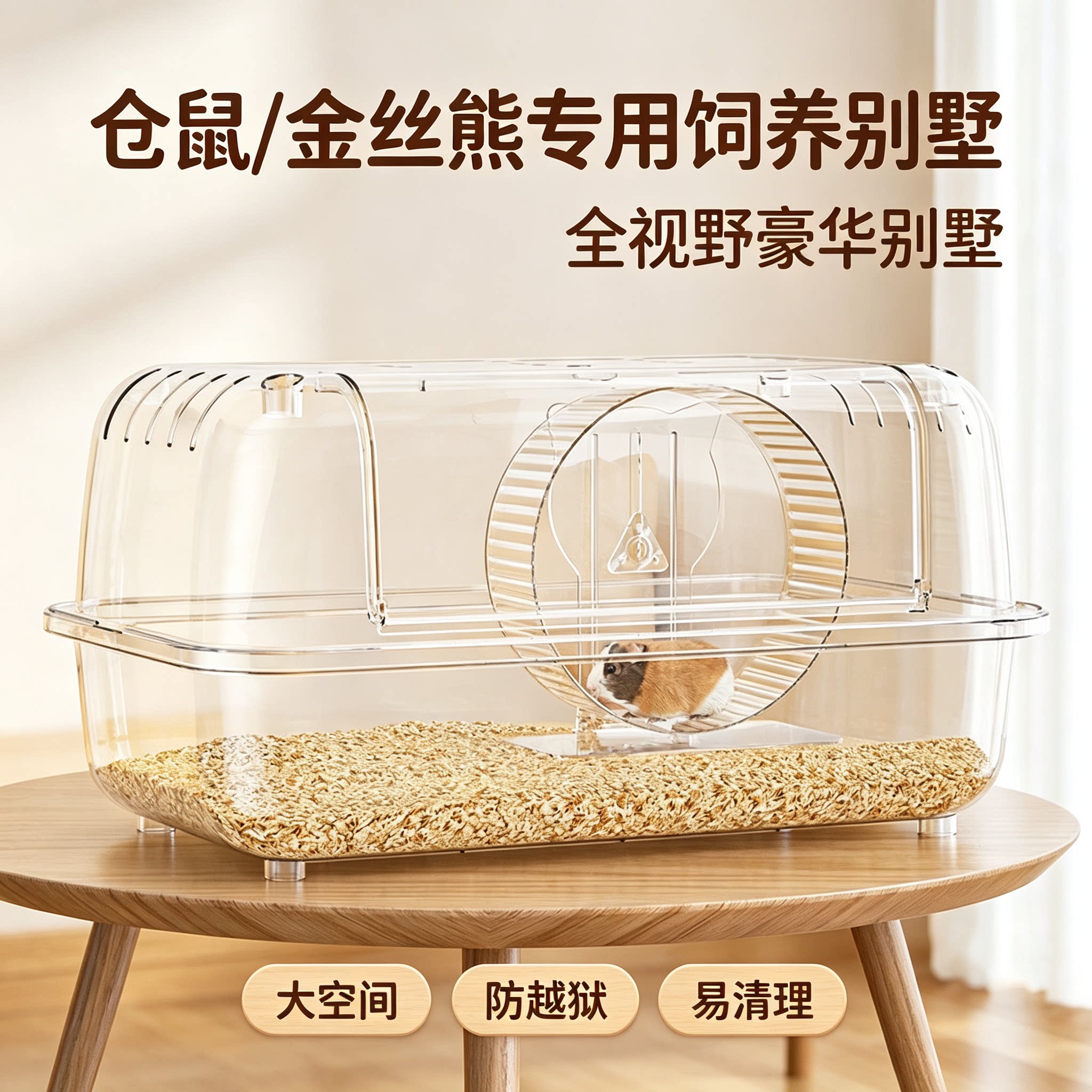 透明仓鼠笼防越狱大空间防啃咬图片