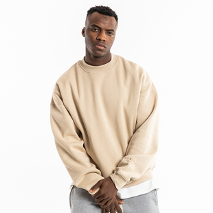 FOG纯色圆领卫衣欧美高街嘻哈说唱oversize男女宽松落肩袖 上衣潮