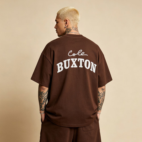 ColeBuxton字母刺绣男女短袖T恤