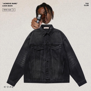 GOD复线ESSENTIALS美式 高街男女宽松牛仔衣夹克外套 FEAR FOG