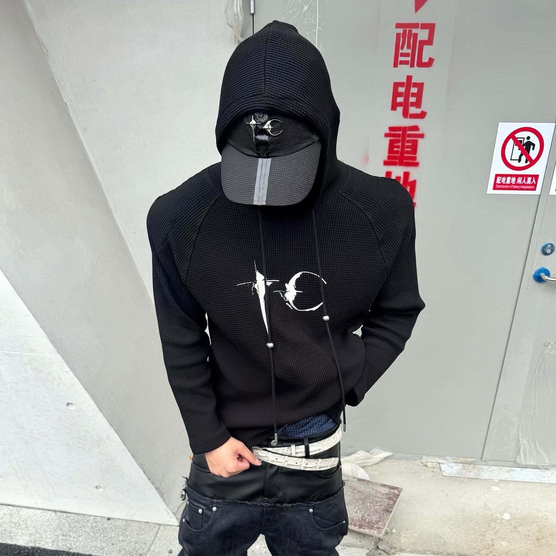 Thugclub星月logo印花垫肩卫衣图片