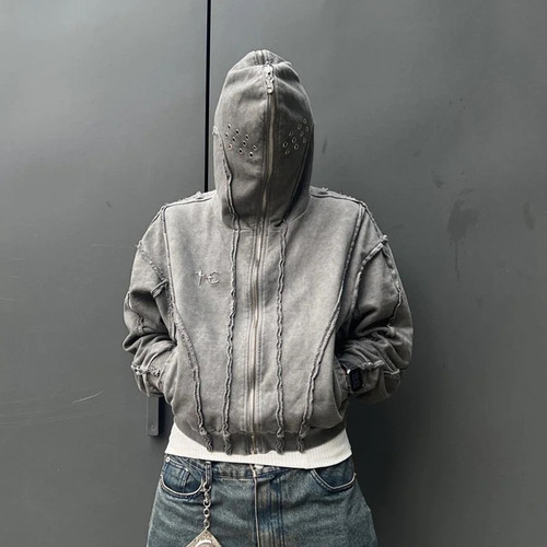 THUGCLUB高街鲨鱼蒙面开衫卫衣