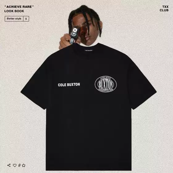 Cole Buxton Minimalist Letter Print American Casual High Street Unisex Couple Loose Pure Cotton Short-Sleeve T-Shirt Trendy