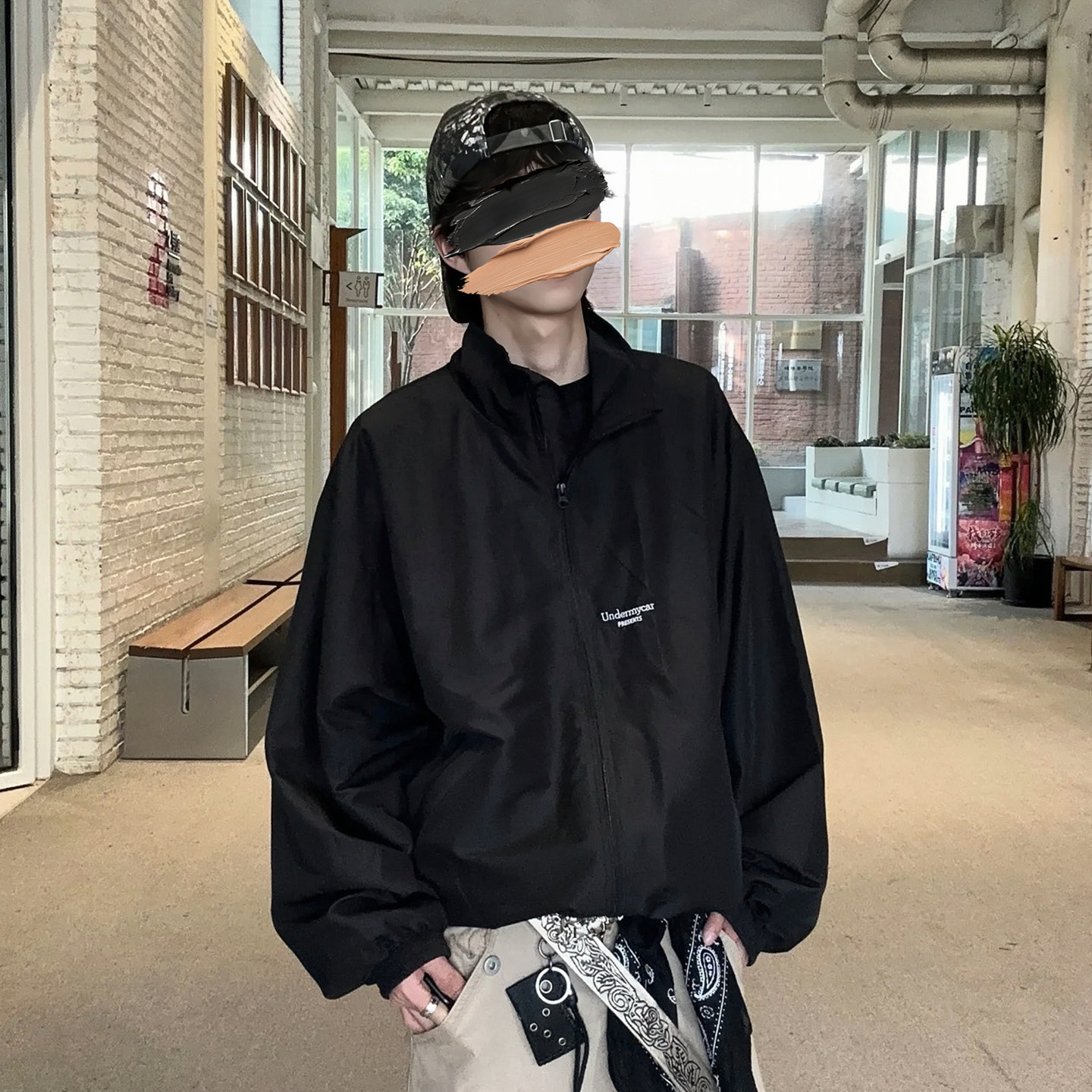 undermycar高街字母刺绣夹克外套