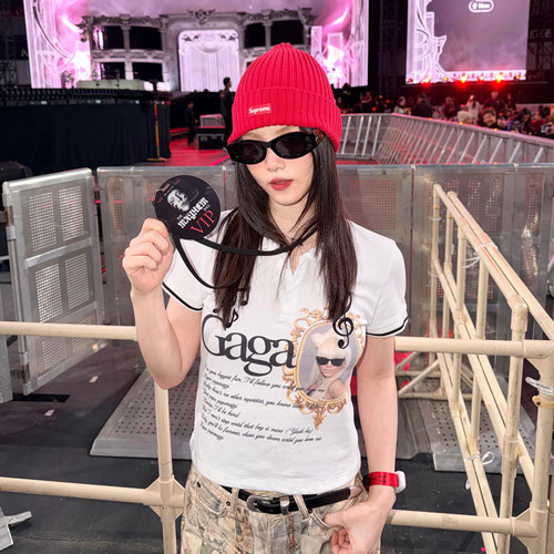 PrayingLadygaga印花polo衫潮