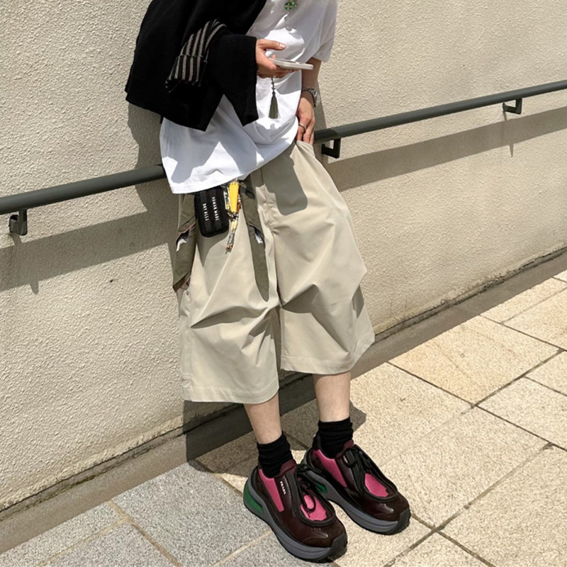 NONNOD高街纯色七分伐木工装短裤