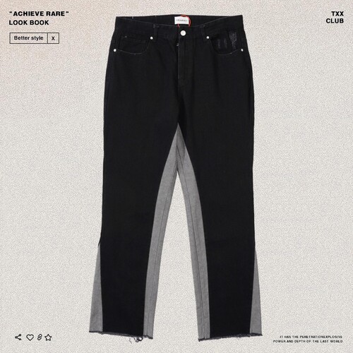 ASKYURSELF高街磨破微喇牛仔裤潮